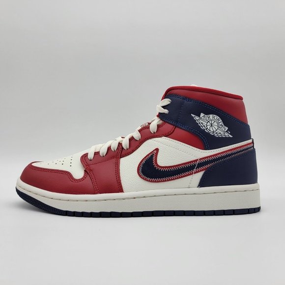 Jordan Shoes New Nike Air Jordan Mid Red White Blue Shoes Sneakers Poshmark